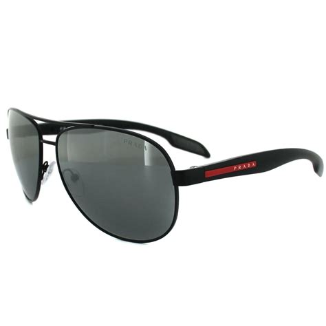 prada sport ps 53 ps 1bo7w1 62|Prada Linea Rossa Grey Mirror Pilot Men's Sunglasses PS 53PS .